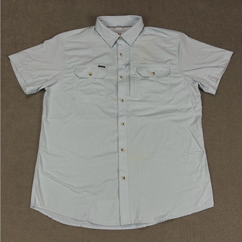 Poncho performance shirt Mens XL slim fit baby blue caped button closure flaw